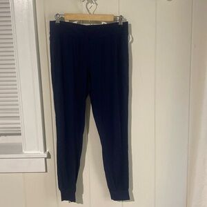 Victoria’s Secret navy blue ribbed pajama joggers. Size medium.